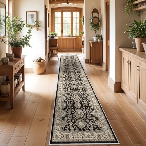 Washable Hallway Runner Rug 3x14: Non Slip Runner Rugs with Rubber Backing