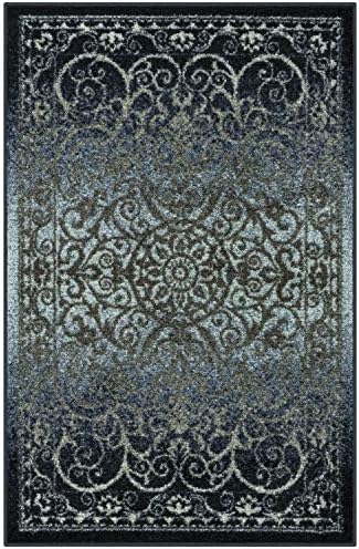 Maples Rugs Pelham Vintage Medallion Area Rugs, 1'8 x 2'10, Navy/Grey
