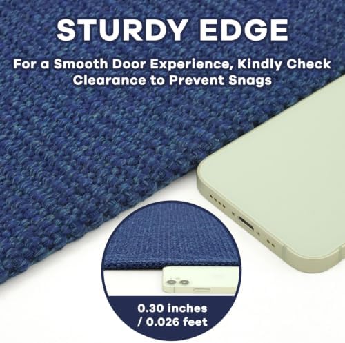 EARTHALL Washable Area Rug, Non Slip Entryway Rug, 4x5 Ft, Heathered Blue