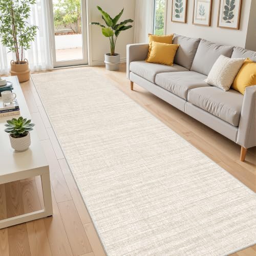 2x12 Runner Rug Non Slip,Washable Hallway Runner Rug,Beige