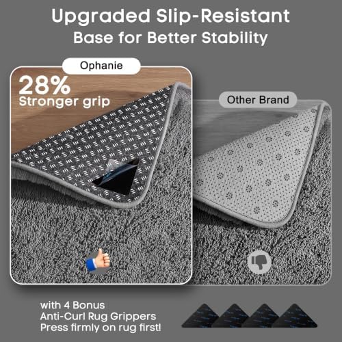 Ophanie 7x9 Area Rugs,Upgrade Non-Slip Fluffy Soft Rugs for Living Room,Large Shag Grey Fuzzy Plush Rug,Gray Shaggy Big Carpets for Bedroom,Kids Boys Girls Dorm Decor with Over 99 pcs Pile fibers