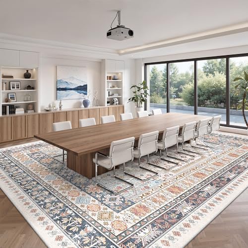 zesthome 10x14 Area Rugs for Living Room,Large Washable Rug,Blue Red