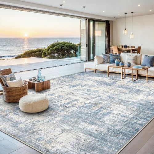 10x14 Area Rugs Washable Modern Abstract Living Room Bedroom Rug