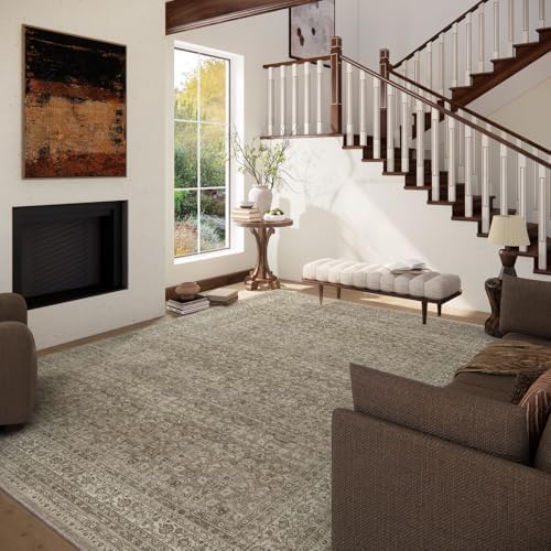 Washable Living Room Area Rug: 8x10 Rugs for Bedroom Non Slip Boho Carpet