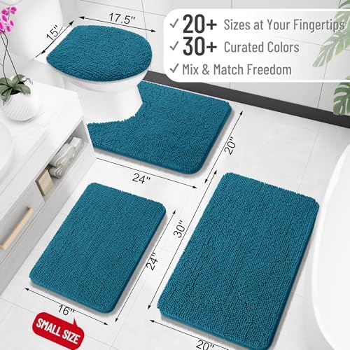 OLANLY Toilet Rugs U-Shaped 24x20, Soft Absorbent Chenille Contour Rugs