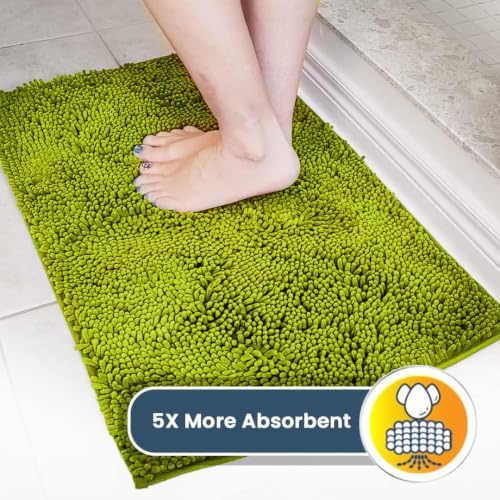 Muddy Mat® | Super Water Absorbent Door Mat Indoor, Microfiber Quick Dry Chenille Entryway Rug,Slip Resistant Front Door Mat,Indoor Mats for Entryway,Machine Washable Pet Rug, Spring Green 28" x 48"