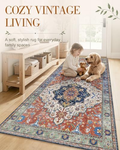 OLANLY 2'6"x14' Washable Runner Rug, Non Slip Carpet for Hallway Kitchen