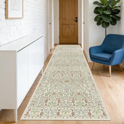 2'6" x 10' Runners Rug for Kitchen Washable Soft Carpet (Light Green)
