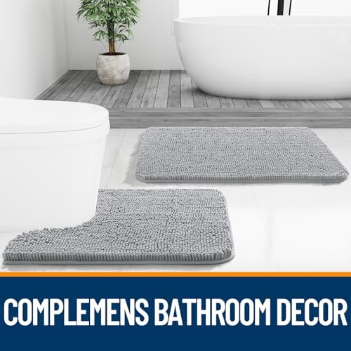 OLANLY Small Bathroom Rugs 30x18, Extra Soft Absorbent Chenille Bath Rugs