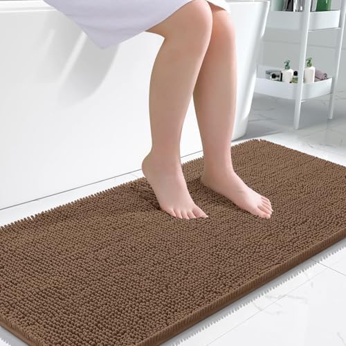 OLANLY Bathroom Runner Rugs 47x24, Extra Soft Absorbent Chenille Bath Rugs