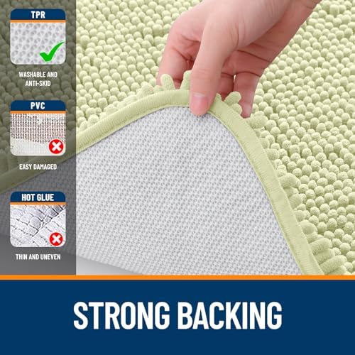 OLANLY Large Bathroom Rugs 44x32, Extra Soft Absorbent Chenille Bath Rugs