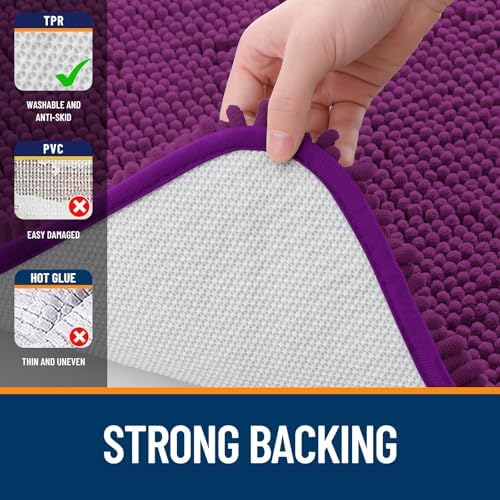 OLANLY Bathroom Runner Rugs 59x24, Extra Soft Absorbent Chenille Bath Rugs