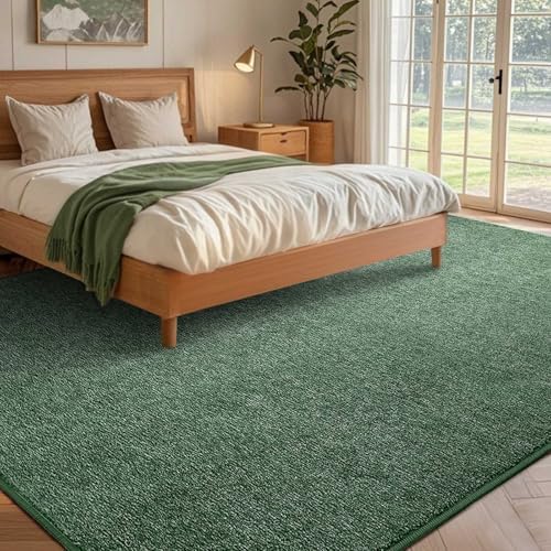 7x10 Large Green/White Area Rug Non-Slip Washable for Living Room Bedroom