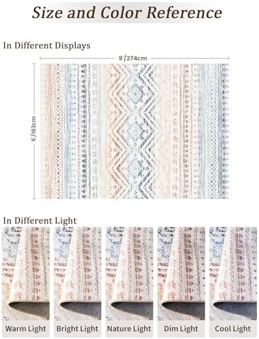 Miukiki 6x9 Area Rug Washable Non Slip Rug for Living Room Multi