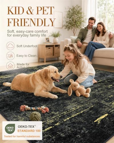 OLANLY 3x5 Washable Accent Rug, Soft Non Slip Carpet for Entryway Bedside