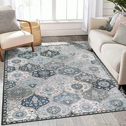 Lahome Moroccan Washable Rugs, 3x5 Area Rug for Bedroom Living Room