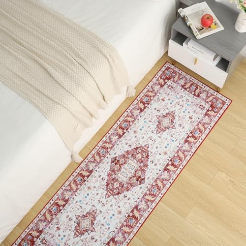 Amearea Vintage Design Runner Rugs for Living Room, 2x6 Red Runner Rug