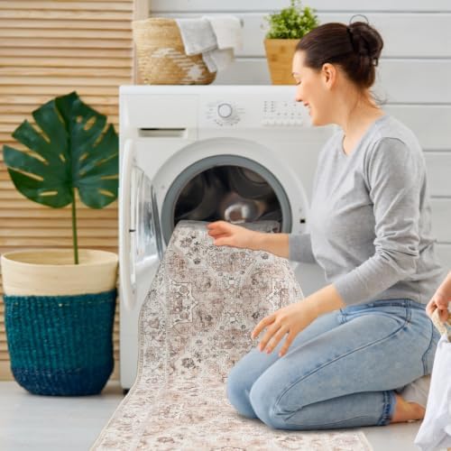 Washable Hallway Runner Rug 3x10: Non Slip Runner Rugs with Rubber Backing