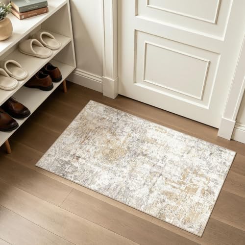 LOONGRUG Runner Rug 2x4 Washable Non-Slip Neutral Modern Abstract Rug