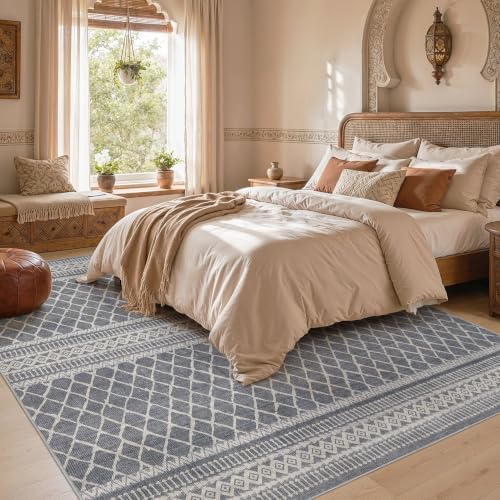 cotiled Boho 10x14 Area Rug for Living Room: Large Moroccan Washable Rug