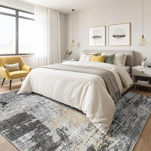 LOONGRUG 8x10 Area Rugs Washable Large Neutral Modern Living Room Rug