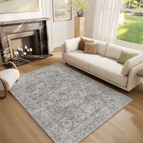 Machine Washable Rugs for Living Room: 5x7 Area Rugs for Bedroom