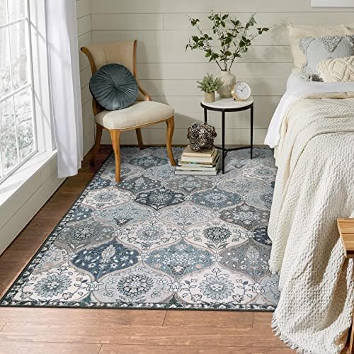 Lahome Moroccan Washable Rugs, 3x5 Area Rug for Bedroom Living Room