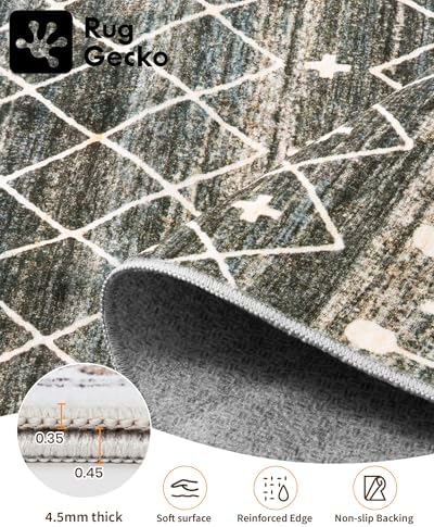 Miukiki 3x8 Washable Runner Rug Hallway Soft Non Slip Indoor Rug Black