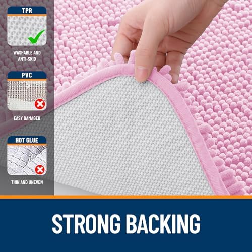 OLANLY Large Bathroom Rugs 40x32, Extra Soft Absorbent Chenille Bath Rugs
