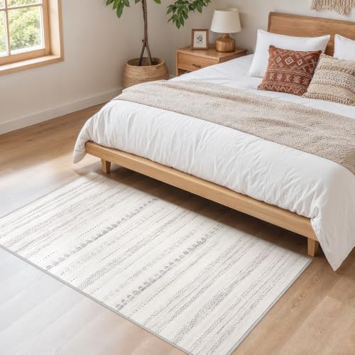 Nakagishi Boho 3x5 Area Rug Living Room Rugs Machine Washable Gray