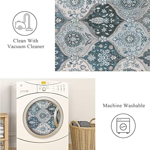 Lahome Moroccan Washable Rugs, 3x5 Area Rug for Bedroom Living Room