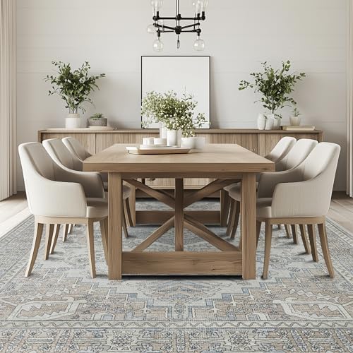 9x12 Washable Area Rugs for Living Room,Bedroom,Dining Room- Retro Taupe