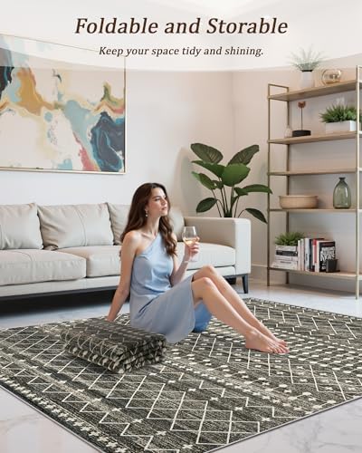 Miukiki 3x8 Washable Runner Rug Hallway Soft Non Slip Indoor Rug Black