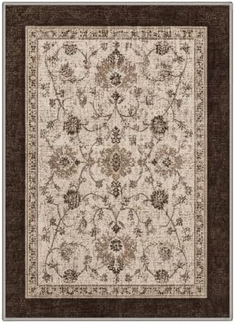 Bavni 5X7 Area Rug for Living Room, Washable Boho Vintage Floral Non Slip