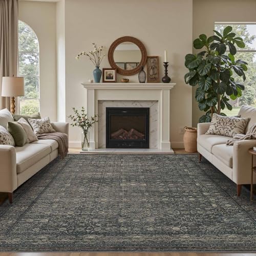 Rugxara 6x9 Washable Area Rug for Living Room, Moss Brown