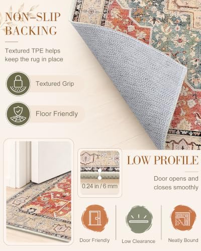 OLANLY 10x12 Washable Area Rug, Soft Non Slip Carpet for Living Room