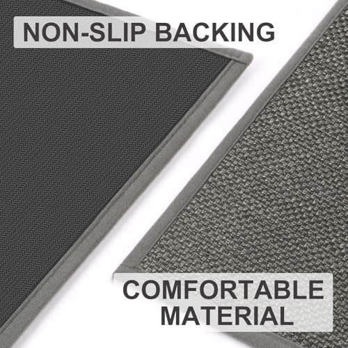 LEKEEPGO Door Mat 24"x36", Non Slip Washable Indoor Door Mat, Grey