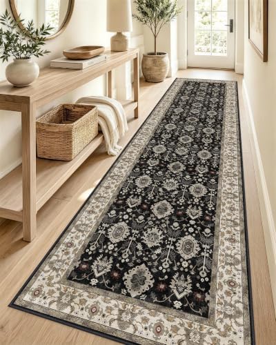 OLANLY 2'6"x12' Washable Runner Rug, Non Slip Carpet for Hallway Kitchen