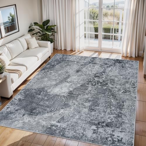 Aelenmu 6x9 Area Rugs for Living Room Washable Bedroom Dining Room Black