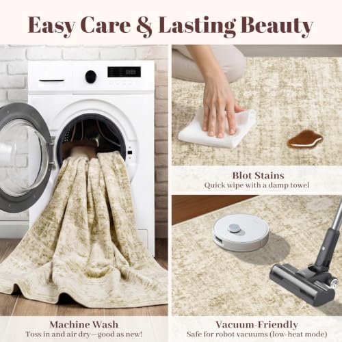 Homemate Washable Rug 10x12 Area Rugs - Vintage Rugs for Living Room