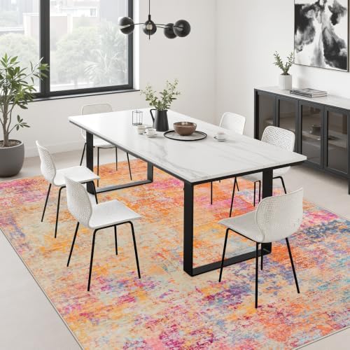 Area Rug Living Room: 4x6 Modern Washable Soft Carpet Galaxy Haze