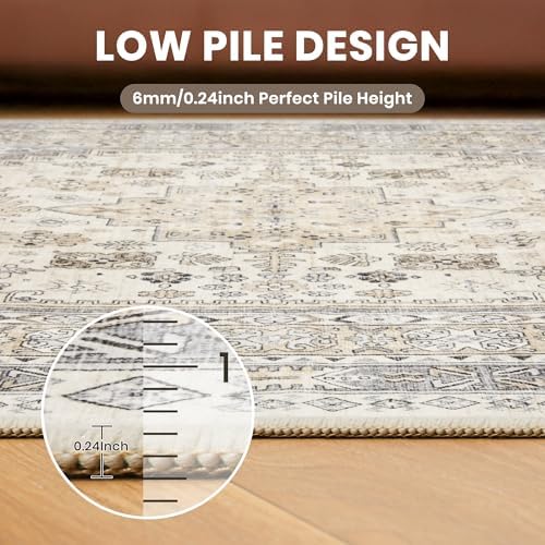 zesthome 2x5 Rug Runners for Hallways Non Slip,Kitchen Rugs,Beige