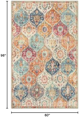 Lahome Moroccan 5x8 Area Rug, Washable Rugs for Living Room Bedroom