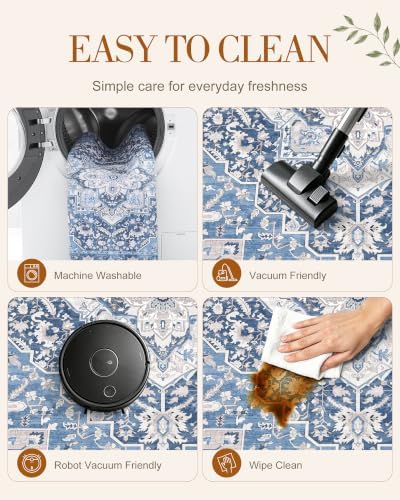 OLANLY 4x6 Washable Area Rugs, Soft Non Slip Carpet for Bedroom Living Room