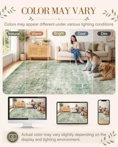 OLANLY 3x5 Washable Accent Rug, Soft Non Slip Carpet for Entryway Bedside