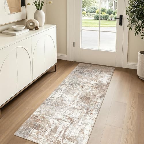 LOONGRUG Runner Rug 2x6 Washable Non-Slip Kitchen Neutral Modern Rug