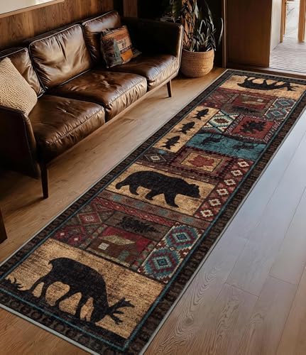 YIHOUSE Washable Rustic Cabin Runner Rug 2x8 Hallway