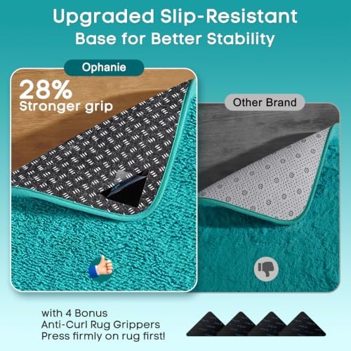 Ophanie Teal Rugs for Bedroom Living Room, Fluffy Fuzzy Furry Carpet, Plush Soft Shaggy Bedside Indoor Floor 4x6 Area Rug for Kids Girls Boys Baby Teen Dorm Nursery Decor with Over 99 pcs Pile fibers