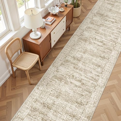 3x16 Runner Rug Non Slip,Washable Hallway Runner Rug,Brown