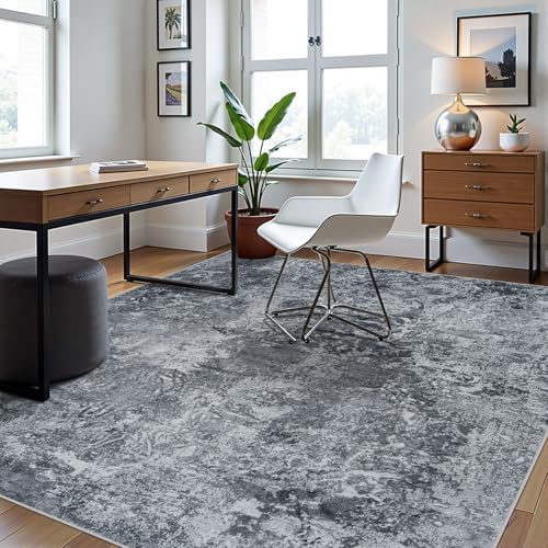 Aelenmu 6x9 Area Rugs for Living Room Washable Bedroom Dining Room Black